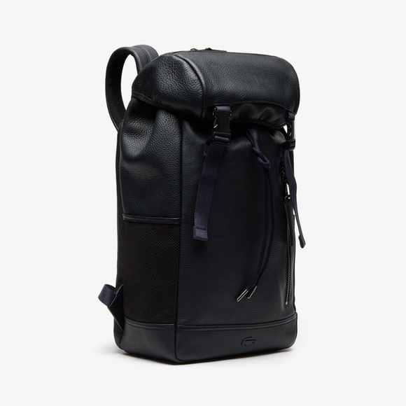 NWOT Lacoste Men's Altitude Genuine Cow Leather Flap Backpack - Picture 2 of 16